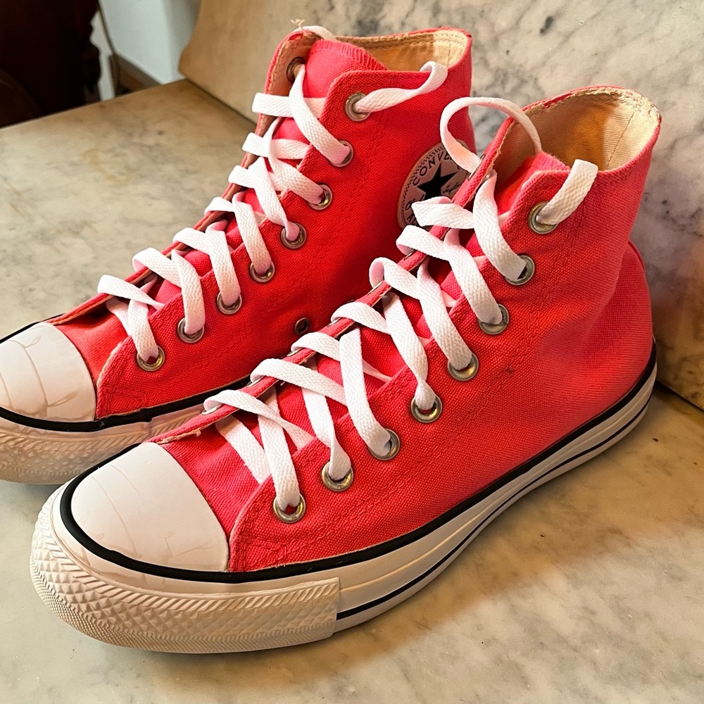 Converse High-Top Sneakers in Pink with White Accents